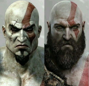 Kratos's original concept had an Omega symbol on his head. Riddles Now