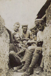 German trenches were built to last and included bunk beds, furniture, cupboards, water tanks with faucets, electric lights, and doorbells.