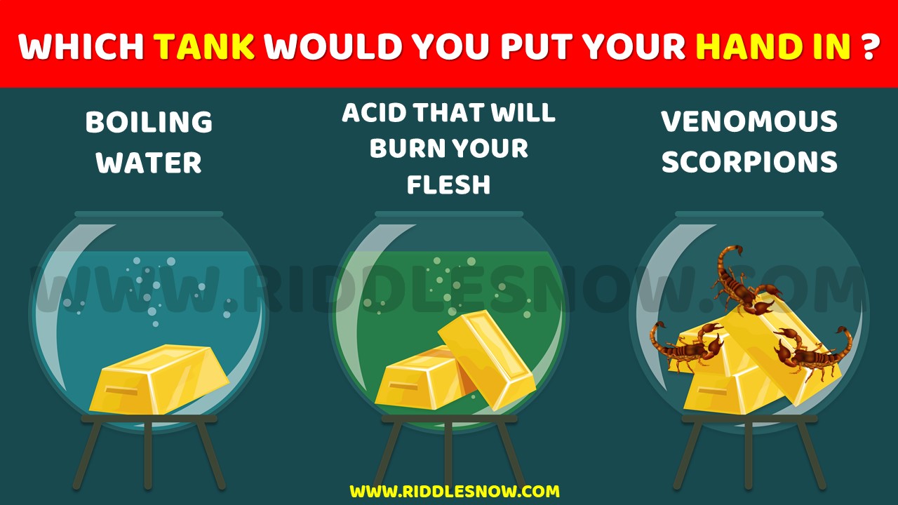 WHICH TANK WOULD YOU PUT YOUR HAND IN RIDDLESNOW.COM